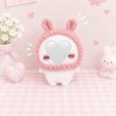 ちいかわ ぬいぐるみ用 ピンク ニット帽子 うさぎ耳　おすわりぬいぐるみのサムネイル
