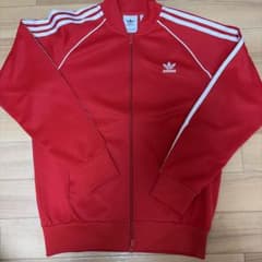 adidas トラックジャケット　赤　Mのサムネイル