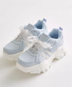 OLIVE des OLIVE Platform Sneakers with Organza Ribbon