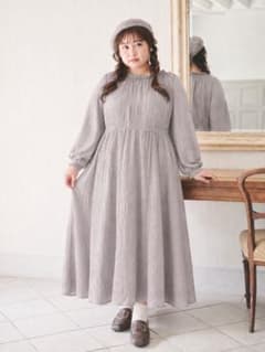 あいまる シフォン ワンピース プリーツ ロング 大きめ プラスサイズ ゆったりのサムネイル