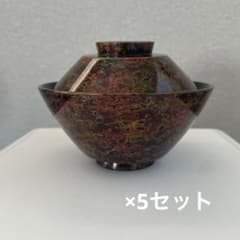 津軽塗　伝統工芸品　蓋付き　お椀　5セット　汁椀のサムネイル