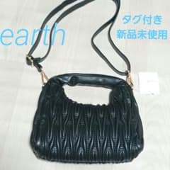 earth 黒【新品未使用】ミニバックショルダー2wayタグ付きのサムネイル