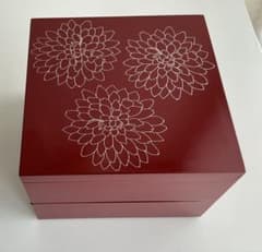 栗原はるみ　おもてなし重箱　2段　銀色の花模様のサムネイル