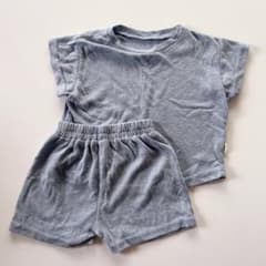 韓国子供服 aosta セットアップ ブルー Mサイズのサムネイル