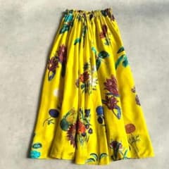 キャバン CABaN シルクIBIZAプリントロングスカート シルク100