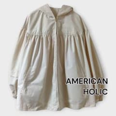 AMERICAN HOLIC フードギャザーパーカー M アイボリー