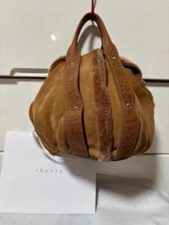 チェリーブロッサム様 セオリー ムートン バッグ 本革 スウェード 茶 