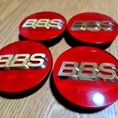 BBS センターキャップ 赤 4個セット レット ゴールドのサムネイル