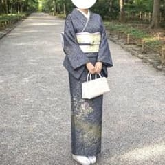 正絹 ✿訪問着 鈴乃屋誂製 刺繍 黒地 叩き染め 袷 - メルカリ