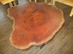 # 1529■　ブビンガ　丸テーブル　輪切り　テーブル　ダイニング　座卓 1529□ ブビンガ 丸テーブル 輪切り テーブル ダイニング 座卓 - メルカリ