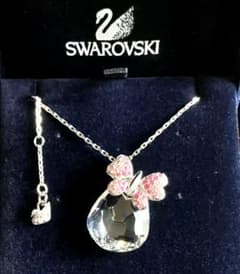 ☆SWAROVSKIスワロフスキー ネックレス リボン パヴェ クリアスワロ 