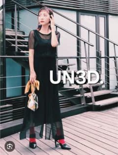UN3D. ✨メッシュアシメワンピース36サイズ ブラック アンスリード