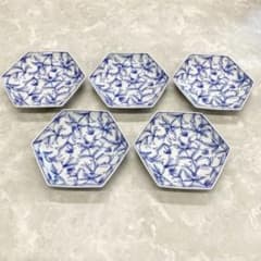 たち吉 六角皿 5枚セット 染付 花柄 和食器 陶器 - メルカリ