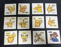 ポケモンパン デコキャラシール ピカチュウ 12枚セット サトシ 当時物のサムネイル