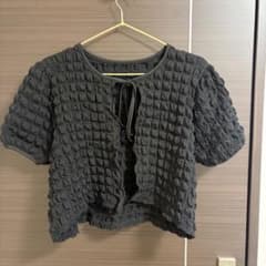 emsexciteぽこぽこ ブラック編み込みトップス　カーディガンのサムネイル