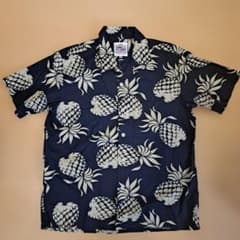 Duke Kahanamoku アロハシャツ パイナップル柄 ネイビー M - メルカリ