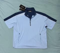 J.LINDEBERG 防風 半袖ハーフジップ46(L相当) ブルー　新品 J.LINDEBERG 防風 半袖ハーフジップ46(L相当) ブルー 新品 - メルカリ