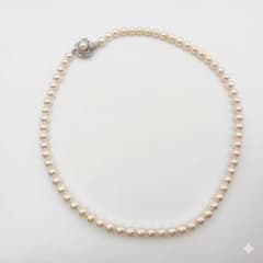高級 本真珠 パールネックレス 6mm SILVER刻印有 42cmフォーマル