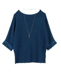 axes femme ネックレス付きカットソー ブルー Mのサムネイル