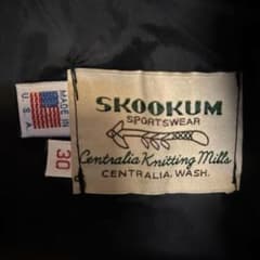 90s 00s SKOOKUM スタジャン サイズ30 USA製 ネイビーのサムネイル