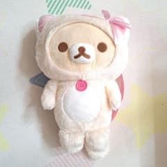 코리락쿠마 한가로이 고양이 배낭 고양이 인형 장난감