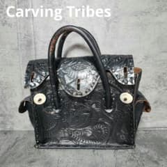 Carving Tribes カービングレザー ハンドバッグ 鞄