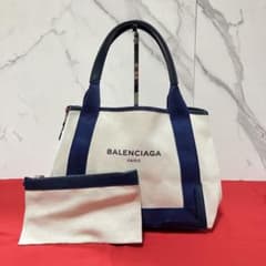 ✨美品✨ BALENCIAGA ネイビーカバス トートバッグ キャンバス ブルー 