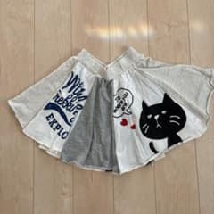 猫プリント パッチワーク風 フレアスカートのサムネイル