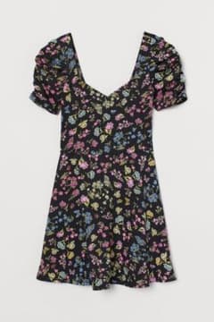 H&M 花柄 パフスリーブワンピースのサムネイル