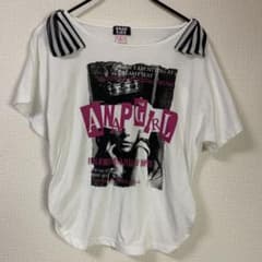 ANAP GiRL 肩リボン ロゴプリント Tシャツ ホワイト Sのサムネイル