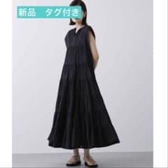 【新品タグ付き】グレディブリリアン　インド綿前後2wayワンピース　ブラック 新品タグ付き】グレディブリリアン インド綿前後2wayワンピース