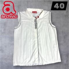 美品 アルチビオ ノースリーブ リボン プリーツ ゴルフポロシャツ 40