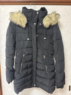 ZARA ブラック ダウンジャケット ファー付き