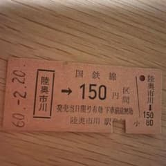 国鉄 硬券 乗車券 陸奥市川駅発行のサムネイル