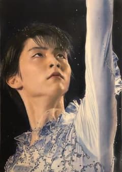 キュン様専用　羽生結弦 色鉛筆画 イラスト A4 パステルのサムネイル