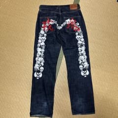 EVISU 大黒ドクロ刺繍デニムパンツ 32 - メルカリ