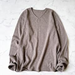 ヨーガンレール カシミヤ100％ Vネックニットプルオーバー グレージュ