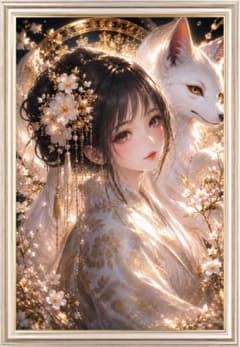 【白澪と九尾狐】大浄化・神縁守護・願望成就を司る霊画【特級呪物】のサムネイル