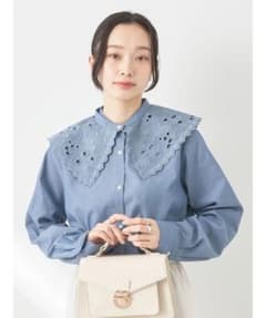earth music&ecology ２ｗａｙ刺繍衿ブラウスのサムネイル