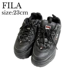 フィラ FILA ディスラプター2 ウェッジ 厚底スニーカー 23cm 黒 脚長