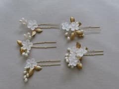 結婚式 発表会 パーティ ヘアアクセサリー ヘアピン 花のサムネイル
