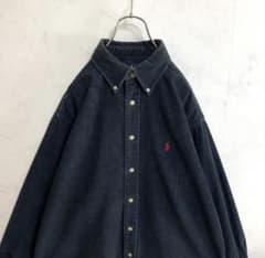 ラルフローレン　長袖シャツ　コーデュロイ　ネイビー　古着　メンズのサムネイル