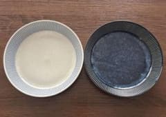 美濃焼 釉十草 ペアカレー皿 粉引 青釉