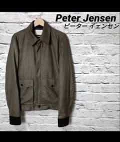 美品□Peter Jensen チェック柄 ブルゾン ブラウン系 イギリス製 