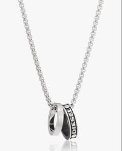 DIESEL ダブルリング ネックレス シルバー ブラック
