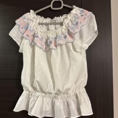 メゾピアノ 150 透け感ホワイト半袖トップスのサムネイル
