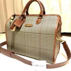 付属品完備 美品 ポロラルフローレン ボストンバッグ 2way 千鳥格子 総柄 極希少 美品】ポロラルフローレン 千鳥格子 ボストンバッグ 2way 大