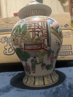 中国清代美術 骨董 蓋付き 壺 花瓶 人物画 色絵 中国清代美術 骨董 蓋付き 壺 花瓶 人物画 色絵 - メルカリ
