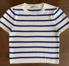【ZARA】クロップド　ボーダーTシャツ