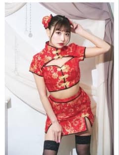 GLOWHOLIC チャイナドレス セパレート レッド フリーサイズのサムネイル